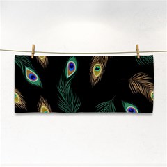 Seamless Pattern With Peacock Feather Hand Towel by Vaneshart