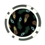 Seamless Pattern With Peacock Feather Poker Chip Card Guard (10 pack) Front