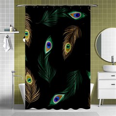 Seamless Pattern With Peacock Feather Shower Curtain 48  X 72  (small)  by Vaneshart