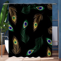 Seamless Pattern With Peacock Feather Shower Curtain 60  X 72  (medium)  by Vaneshart