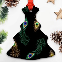 Seamless Pattern With Peacock Feather Christmas Tree Ornament (two Sides) by Vaneshart