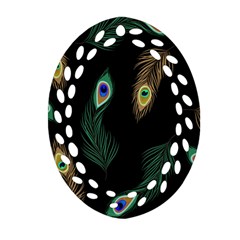 Seamless Pattern With Peacock Feather Oval Filigree Ornament (two Sides) by Vaneshart