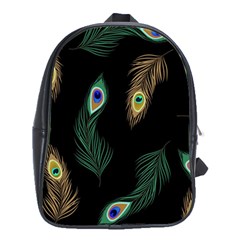 Seamless Pattern With Peacock Feather School Bag (xl) by Vaneshart