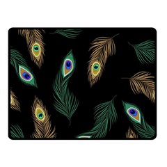 Seamless Pattern With Peacock Feather Double Sided Fleece Blanket (small)  by Vaneshart