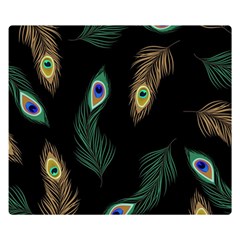 Seamless Pattern With Peacock Feather Double Sided Flano Blanket (small)  by Vaneshart