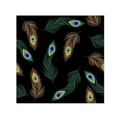 Seamless Pattern With Peacock Feather Small Satin Scarf (square) by Vaneshart