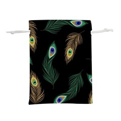 Seamless Pattern With Peacock Feather Lightweight Drawstring Pouch (s)