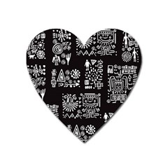 Vector Pattern Design With Tribal Elements Heart Magnet by Vaneshart