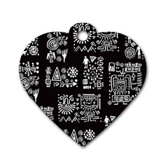 Vector Pattern Design With Tribal Elements Dog Tag Heart (one Side) by Vaneshart