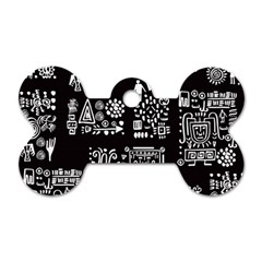 Vector Pattern Design With Tribal Elements Dog Tag Bone (two Sides) by Vaneshart