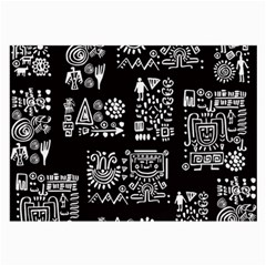 Vector Pattern Design With Tribal Elements Large Glasses Cloth (2 Sides) by Vaneshart