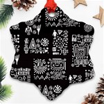 Vector Pattern Design With Tribal Elements Snowflake Ornament (Two Sides) Front