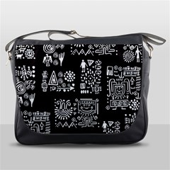 Vector Pattern Design With Tribal Elements Messenger Bag by Vaneshart