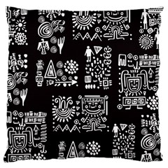 Vector Pattern Design With Tribal Elements Large Cushion Case (one Side)