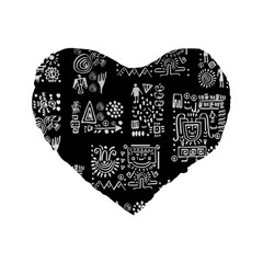 Vector Pattern Design With Tribal Elements Standard 16  Premium Heart Shape Cushions