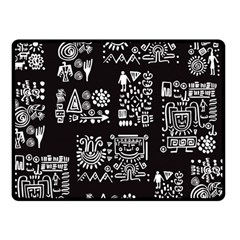 Vector Pattern Design With Tribal Elements Double Sided Fleece Blanket (small)  by Vaneshart