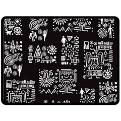 Vector Pattern Design With Tribal Elements Double Sided Fleece Blanket (large)  by Vaneshart