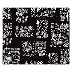 Vector Pattern Design With Tribal Elements Double Sided Flano Blanket (small) 