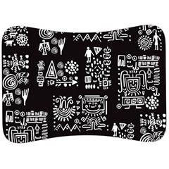 Vector Pattern Design With Tribal Elements Velour Seat Head Rest Cushion by Vaneshart