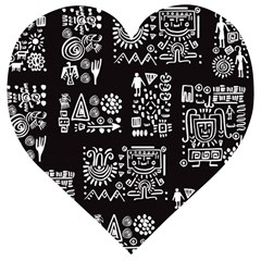 Vector Pattern Design With Tribal Elements Wooden Puzzle Heart by Vaneshart