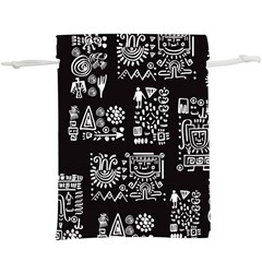 Vector Pattern Design With Tribal Elements  Lightweight Drawstring Pouch (xl)