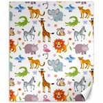 Children Seamless Wallpaper With Cute Funny Baby Savanna Animals Canvas 8  x 10  8.15 x9.66  Canvas - 1