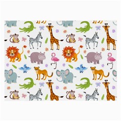 Children Seamless Wallpaper With Cute Funny Baby Savanna Animals Large Glasses Cloth by Vaneshart