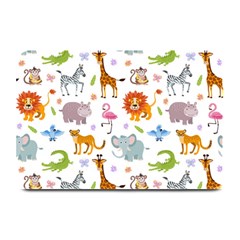 Children Seamless Wallpaper With Cute Funny Baby Savanna Animals Plate Mats by Vaneshart