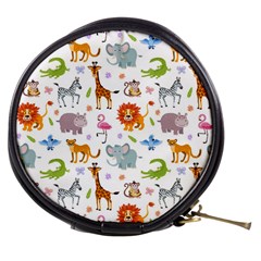 Children Seamless Wallpaper With Cute Funny Baby Savanna Animals Mini Makeup Bag by Vaneshart