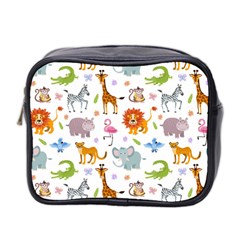 Children Seamless Wallpaper With Cute Funny Baby Savanna Animals Mini Toiletries Bag (two Sides) by Vaneshart