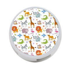 Children Seamless Wallpaper With Cute Funny Baby Savanna Animals 4-port Usb Hub (one Side) by Vaneshart