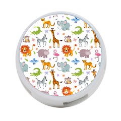 Children Seamless Wallpaper With Cute Funny Baby Savanna Animals 4-port Usb Hub (two Sides) by Vaneshart