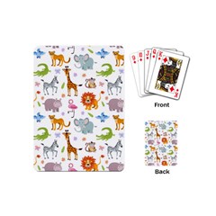 Children Seamless Wallpaper With Cute Funny Baby Savanna Animals Playing Cards Single Design (mini) by Vaneshart