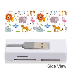 Children Seamless Wallpaper With Cute Funny Baby Savanna Animals Memory Card Reader (stick)