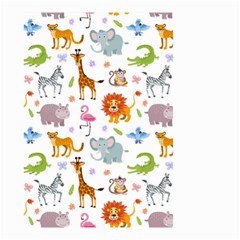 Children Seamless Wallpaper With Cute Funny Baby Savanna Animals Small Garden Flag (two Sides) by Vaneshart