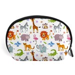 Children Seamless Wallpaper With Cute Funny Baby Savanna Animals Accessory Pouch (Large) Front