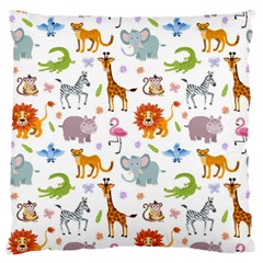 Children Seamless Wallpaper With Cute Funny Baby Savanna Animals Standard Flano Cushion Case (one Side) by Vaneshart