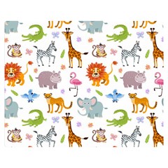 Children Seamless Wallpaper With Cute Funny Baby Savanna Animals Double Sided Flano Blanket (medium)  by Vaneshart