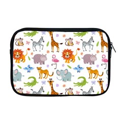 Children Seamless Wallpaper With Cute Funny Baby Savanna Animals Apple Macbook Pro 17  Zipper Case