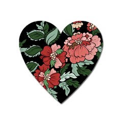 Beautiful Floral Vector Seamless Pattern Heart Magnet by Vaneshart