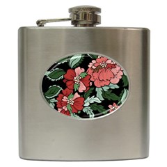 Beautiful Floral Vector Seamless Pattern Hip Flask (6 Oz) by Vaneshart