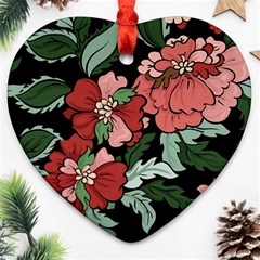 Beautiful Floral Vector Seamless Pattern Heart Ornament (two Sides) by Vaneshart