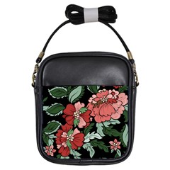 Beautiful Floral Vector Seamless Pattern Girls Sling Bag by Vaneshart