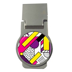 Memphis Colorful Background With Stroke Money Clips (round)  by Vaneshart