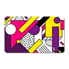 Memphis Colorful Background With Stroke Magnet (rectangular) by Vaneshart