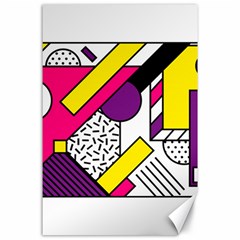 Memphis Colorful Background With Stroke Canvas 24  X 36  by Vaneshart