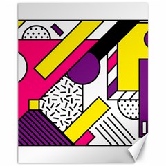 Memphis Colorful Background With Stroke Canvas 11  X 14 