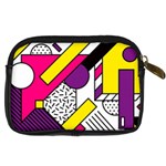 Memphis Colorful Background With Stroke Digital Camera Leather Case Back