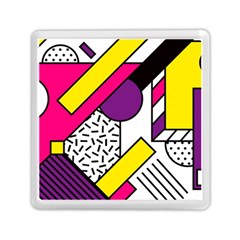 Memphis Colorful Background With Stroke Memory Card Reader (square) by Vaneshart