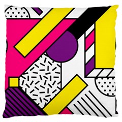 Memphis Colorful Background With Stroke Large Cushion Case (one Side) by Vaneshart